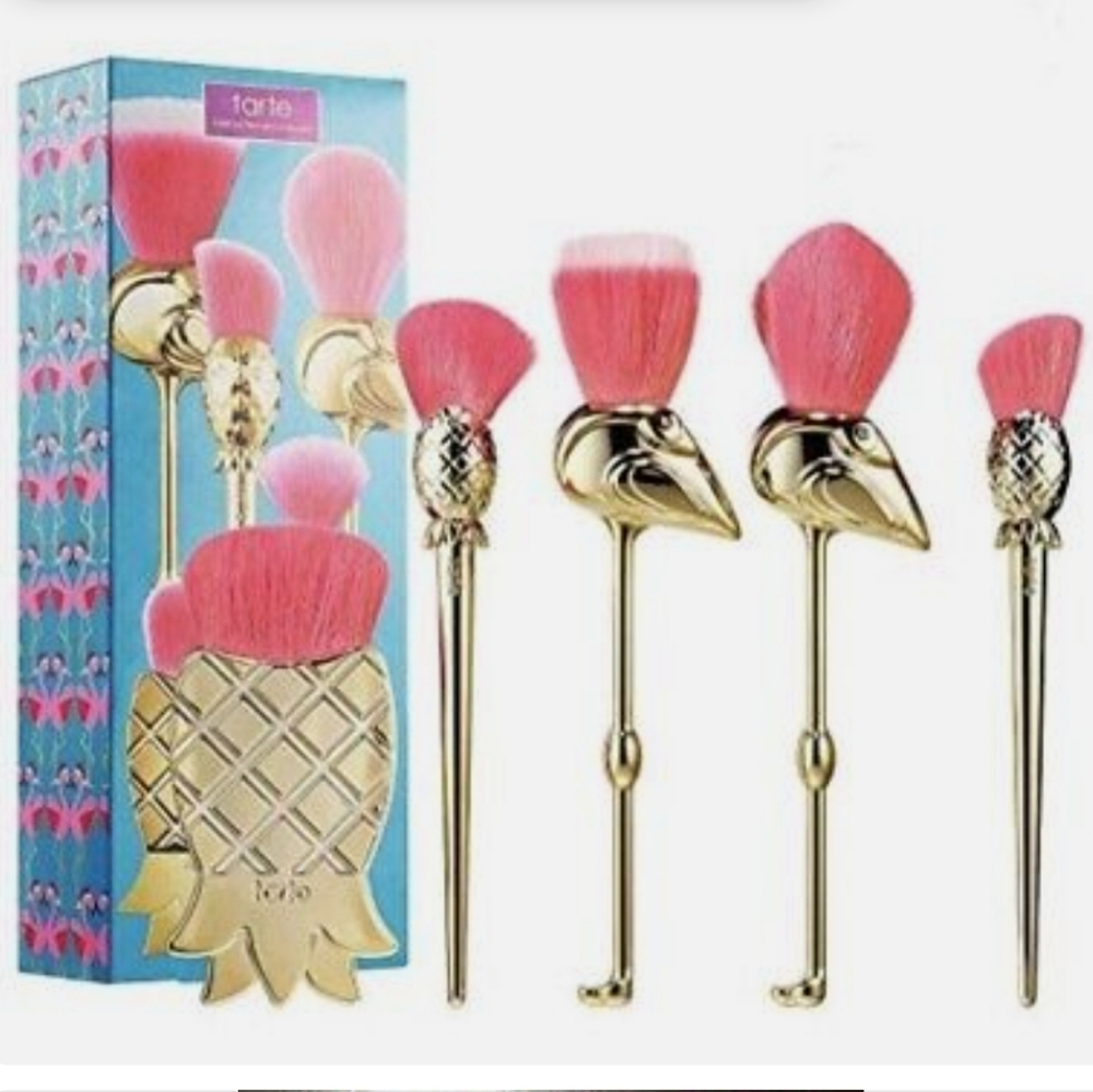 Tarte Let's Flamingle 5 Pc Brush Set New
